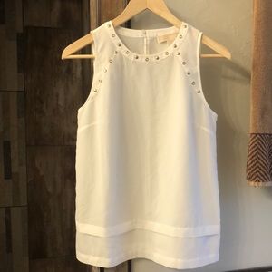Michael kors sheer white tank top